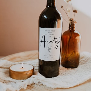 Pregnancy Announcement Wine Labels, Printable Baby Announcement Wine ...