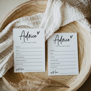 Advice for the Bride and Groom Card, Printable Advice Cards Wedding ...