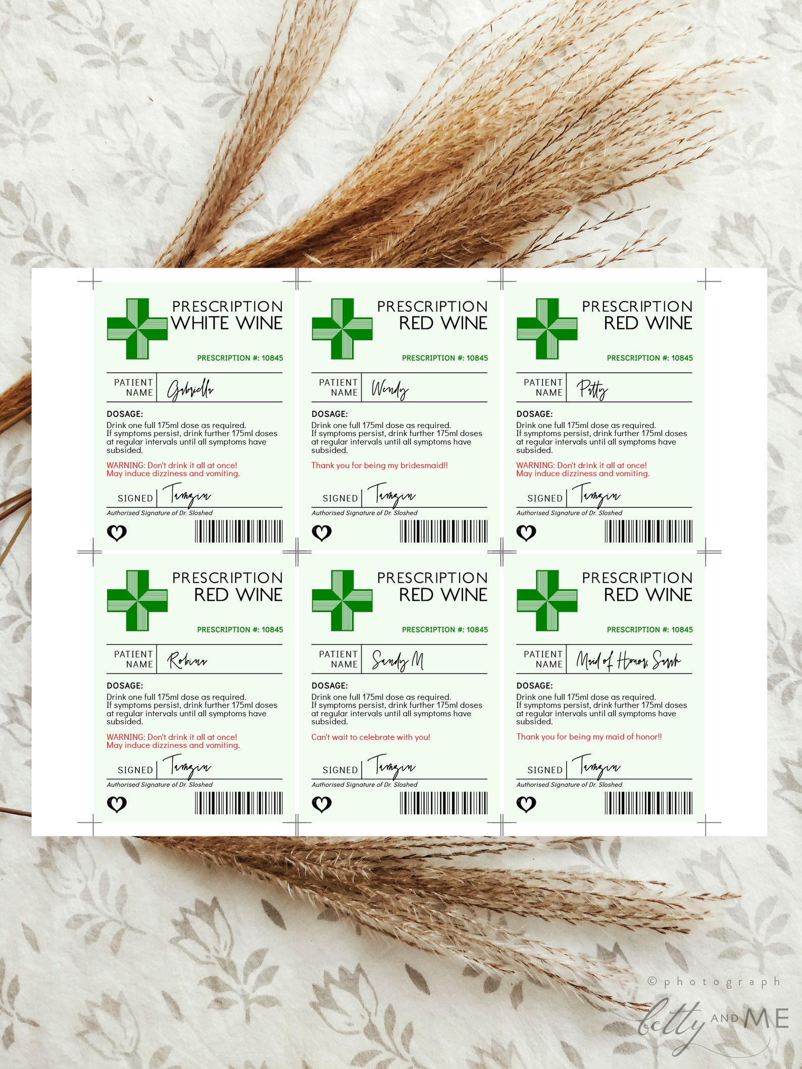 Prescription Wine Bottle Labels Printable Funny Wine Labels - Etsy UK