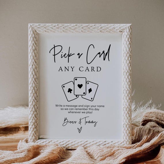 Canva Playing Card Sign, Playing Card Guest Book, Pick a Card Any Card Sign, Please Sign Our Guestbook, Canva Templates | 88