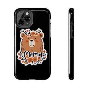 Floral Mama Bear-telefoonhoes: duurzame plastic hoes van lexan