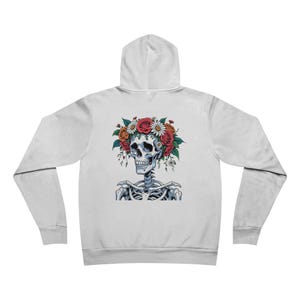 Floral Skull Hoodie, Unisex Pullover, Gothic Fashion, Halloween Gift, Cozy Streetwear, Trendy Apparel