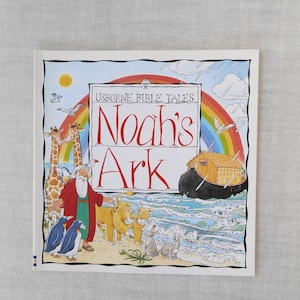 Noah&#39;s Ark, Usborne Bible Tales, Childs Picture Book, Bible Stories, Kids Vintage Books, Story Of The Flood, Kids Religious Book, 1990s