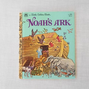 Little Golden Book, Noahs Ark, Vintage Golden Book, Tibor Gergely, Noah Flood Storybook, Bible Story, Kid Religious Book, 1980s  Golden Book