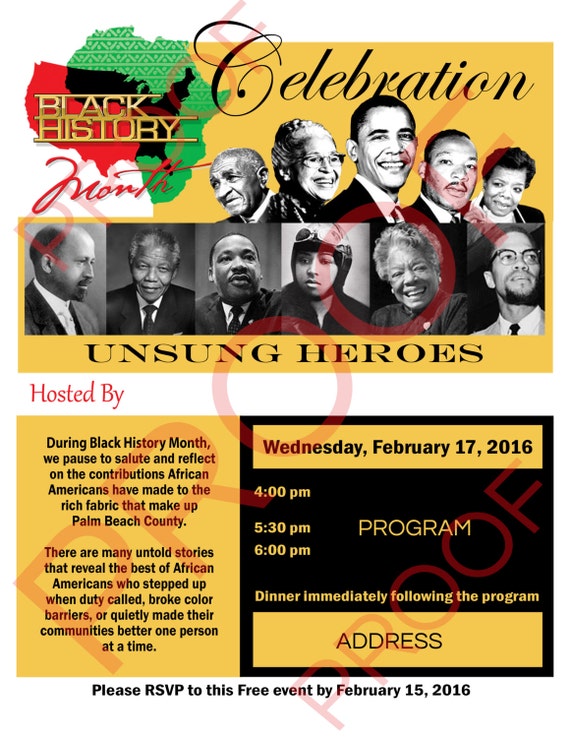 MLK Black History Month Invitation Flyer Design Etsy