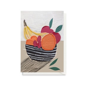 Fruitschaal - Kunstkaart - Wenskaart - Stilleven - Verjaardagskaart - Plant