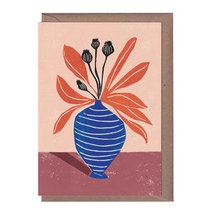 Amapolas secas - Tarjeta de felicitación - Tarjeta artística - Naturaleza muerta - Tarjeta de cumpleaños - Tarjeta de flores