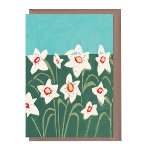 Narcisse poétique - carte de voeux - carte d'art - nature morte - carte d'anniversaire - carte de fleurs