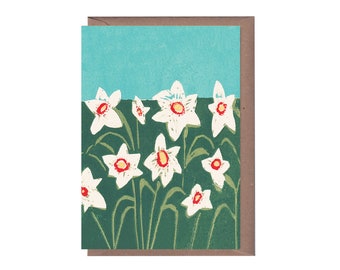 Narcissus Poeticus - Greeting Card - Art Card - Still Life - Birthday Card - Flower Card