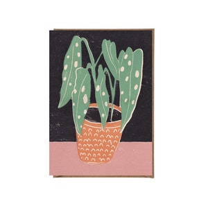 Begonia moteada - Tarjeta artística - Tarjeta de felicitación - Naturaleza muerta - Tarjeta de cumpleaños - Planta de interior - Planta