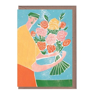 Blumenlieferung - Self Care - Kunstkarte - Grußkarte - Liebe - Liebe - Freundschaft - Neues Zuhause - Glückwünsche - Valentinstag