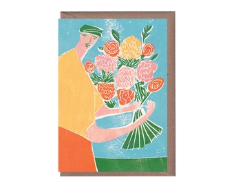 Flower Delivery - Self Care - Art Card - Greeting Card - Love - Love - Friendship - New Home - Congratulations - Valentines