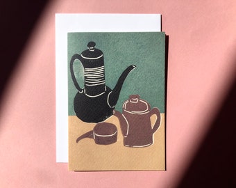 Teapots - Art Card - Greeting Card - Still Life - Birthday Card