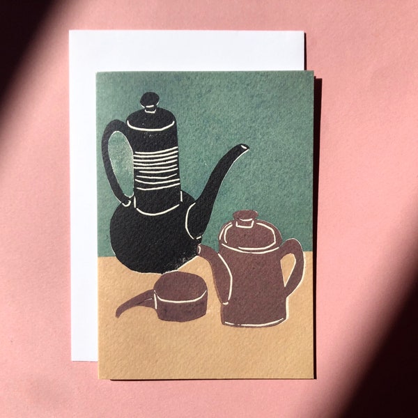 Teapots - Art Card - Greeting Card - Still Life - Birthday Card