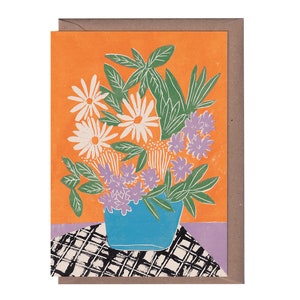 Flores de verão - Cartão de saudação de planta - Cartão de arte - Natureza morta - Cartão de aniversário - Cartão de flores
