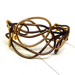 Adjustable Unique Aluminum Cuff Bracelet, Lightweight Aluminum Bracelet, Black-Pewter Combination Bracelet, Wearable Art Bracelet, Handmade