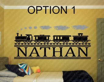 Personalized Train Name Vinyl Wall Decal #15: Kids Room Decor