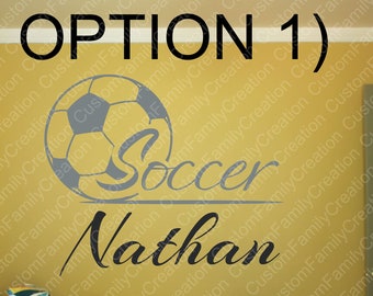 Personalized Soccer Ball Name Vinyl Wall Decal