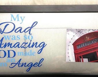 Memorial Floating Frame, Dad Remembrance Gift, 5x7 Photo Display