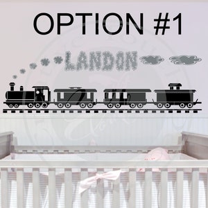 Personalized Train and Name Vinyl Wall  #1 Personalized Decal,Kids Wall Decal,Train Decal, custom wall Decal, Vinyl Wall Decal