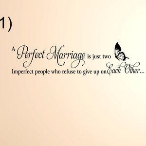 A Perfect Marriage #2 Vinyl Wall Decal Design #1 - #2, Wall Vinyl   Decal,custom Wall decal,custom wall quote, Vinyl Wall Quote,