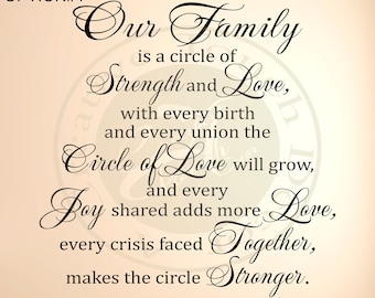 Our Family a Circle of Strength and Love Founded on Faith - Etsy