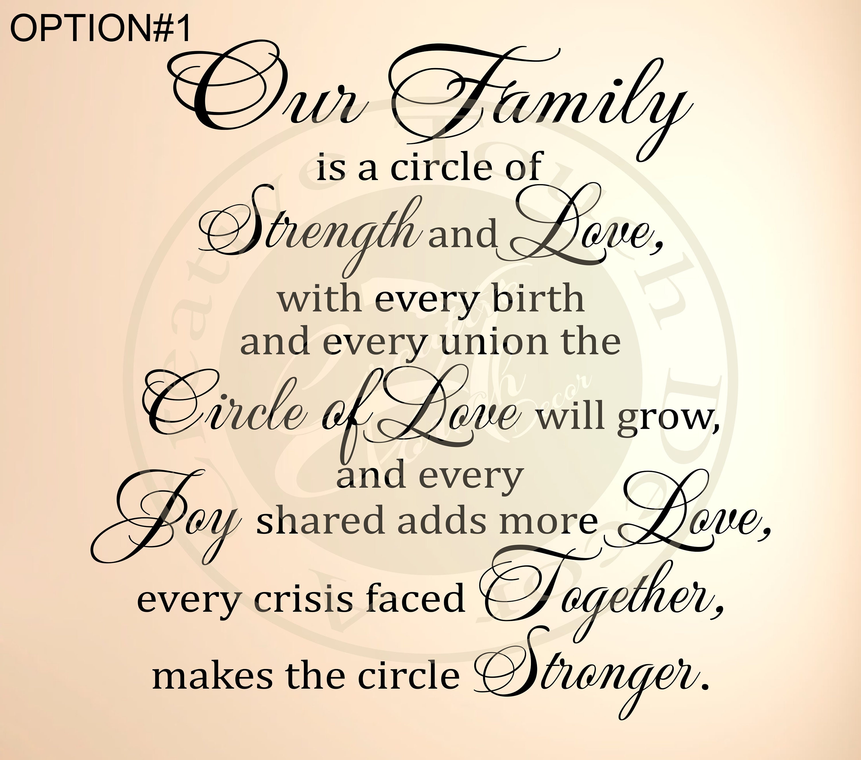 Our Family: A Circle of Strength and Love.3 Vinyl Wall | Etsy