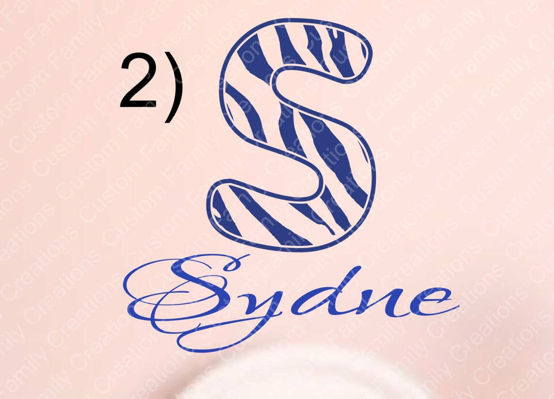 Personalized Zebra Print Letter Monogram, Nursery Wall Decal - Etsy