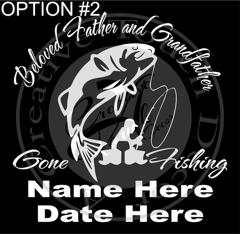 Download Personalized In Memory Of Gone Fishing 2 Car Decal with ...