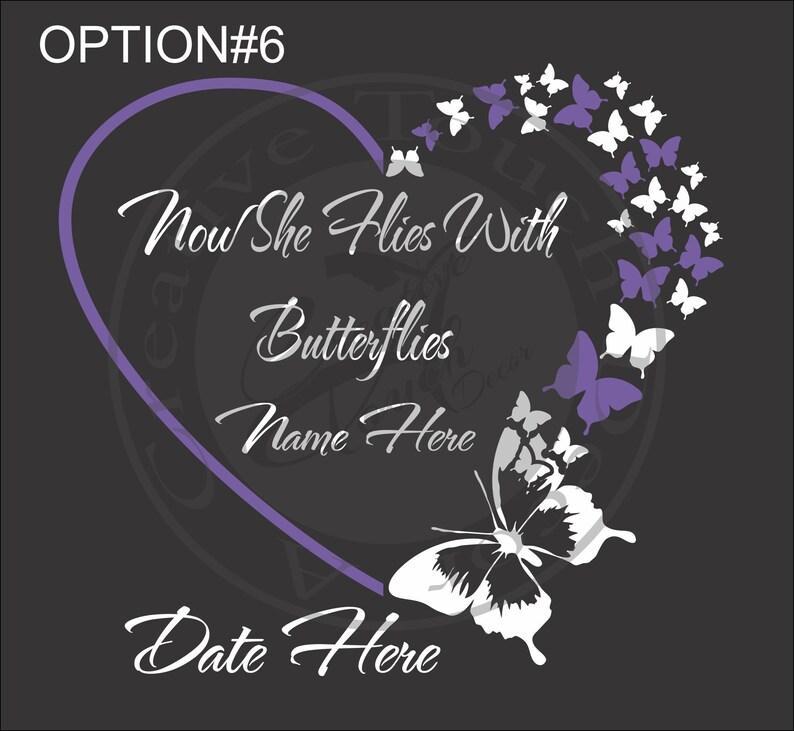 Personalized Heart Shaped With Butterflies Now She Flies With - Etsy