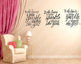 Sparkle Quote Vinyl Wall Decal, Custom Nursery Decor