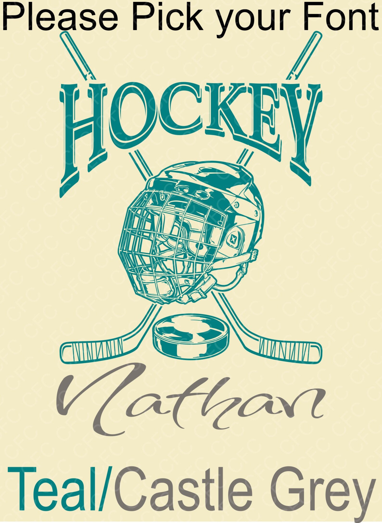 Personalized Name Hockey Wall Decal 2custom Wall Etsy