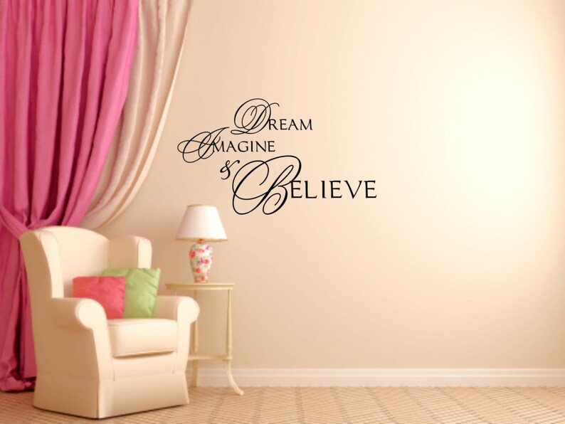 Dream Imagine Believe Vinyl Wall Decal: Family Quote Decor - Etsy