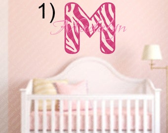 Custom Name Decal - Zebra Print Nursery Wall Decor - Personalized Girls ...