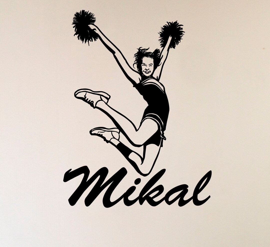 Custom Cheerleader Name Wall Decal, Removable Vinyl Art - Etsy