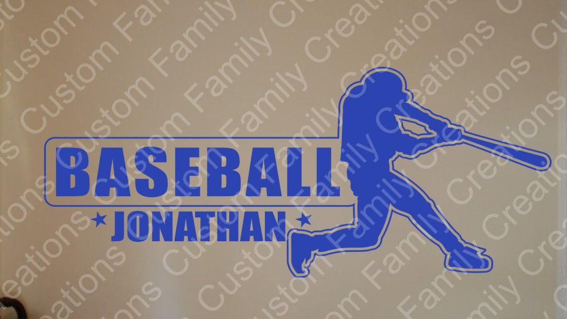 Personalize Baseball Wall Decal Custom Wall Decalcustom Wall Etsy