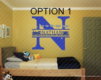 Personalized Train Name Vinyl Wall Decal #14: Kids Room Decor