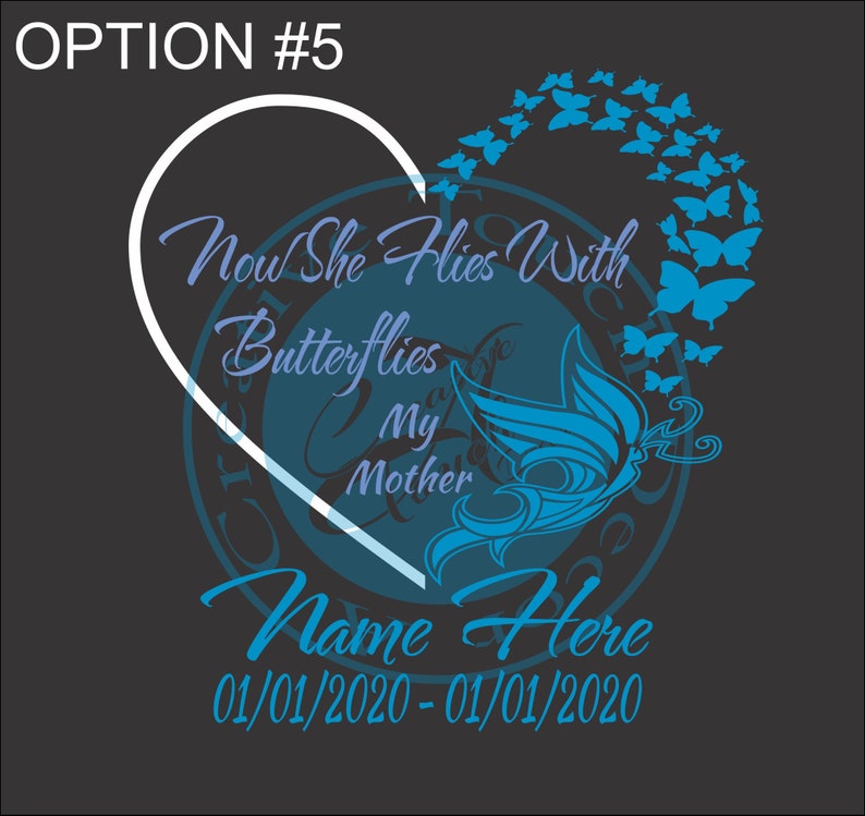 Personalized Heart Shaped With Butterflies Now She Flies With - Etsy