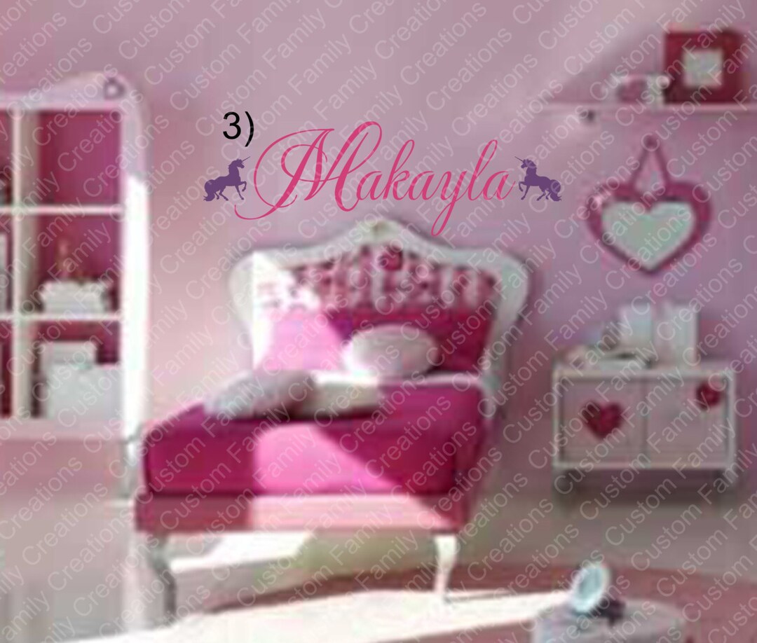 Personalized Girls Name Wall Decal, Custom Vinyl Decal - Etsy