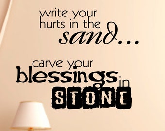 Blessings in stone Vinyl Wall Decal,Removable wall Decal,Family wall Quote,Family Wall Decal, Home Decor, custom wall quote, Vinyl Decal