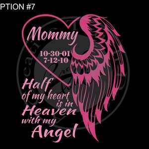 Personalized Half My Heart is in Heaven Car Decal 2 Car Decal - Etsy