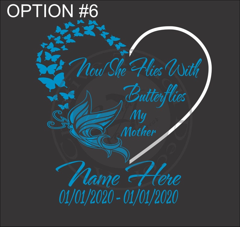Personalized Heart Shaped With Butterflies Now She Flies With - Etsy
