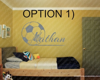 Personalized Soccer Ball Name Vinyl Wall Decal