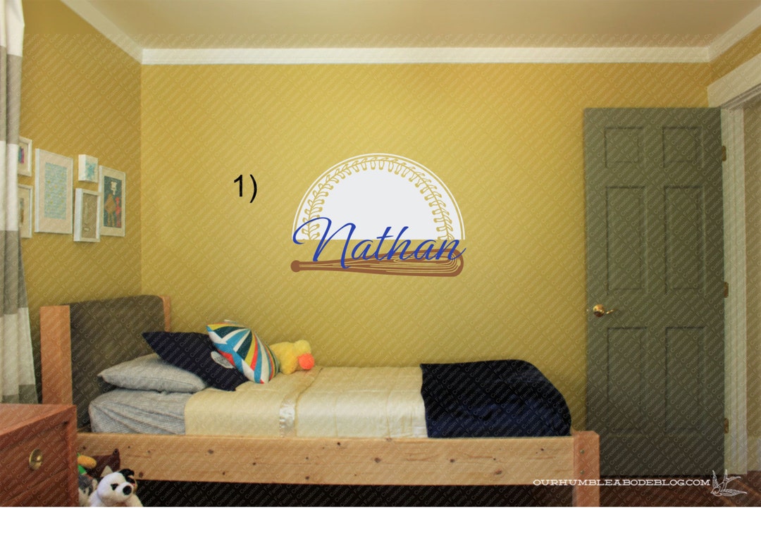 Personalized Baseball Name Wall Decal - Sports Vinyl Decor - Etsy