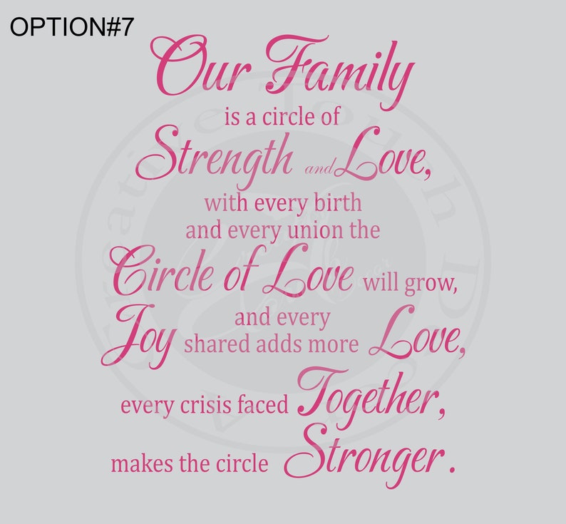 Our Family: A Circle of Strength and Love.2 Vinyl Wall | Etsy