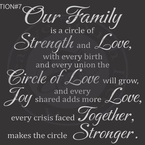 Our Family: A Circle of Strength and Love.3 Vinyl Wall Decal,removable ...