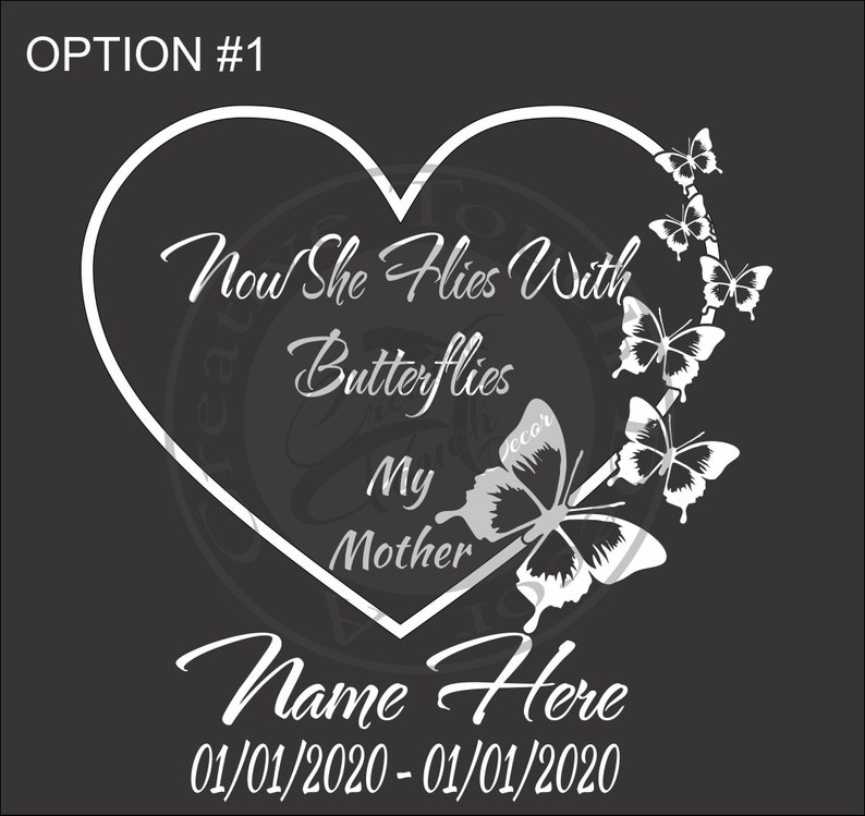 Personalized Heart Shaped With Butterflies Now She Flies With - Etsy