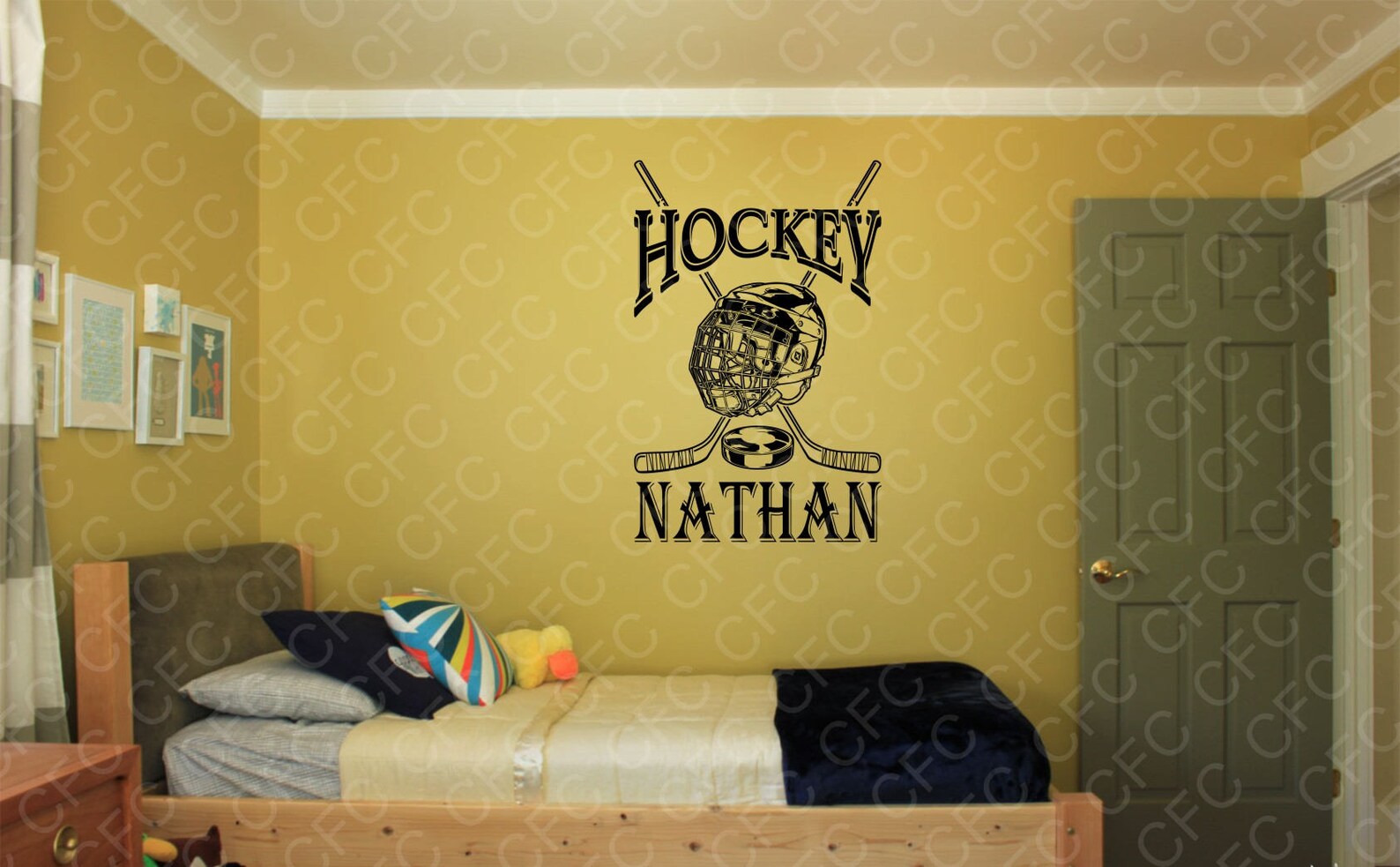 Personalized Name Hockey Wall Decal 1custom Wall Etsy