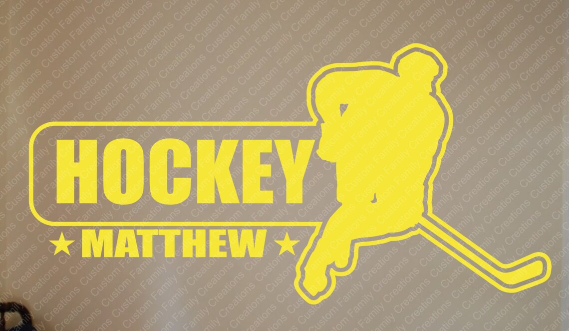Custom Name Hockey Player Wall Decal Custom Wall Decalcustom Etsy