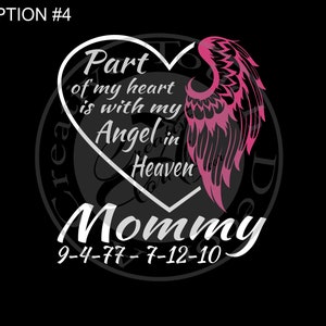 Personalized Part of My Heart is With My Angel in Heaven 2 Car Decal ...